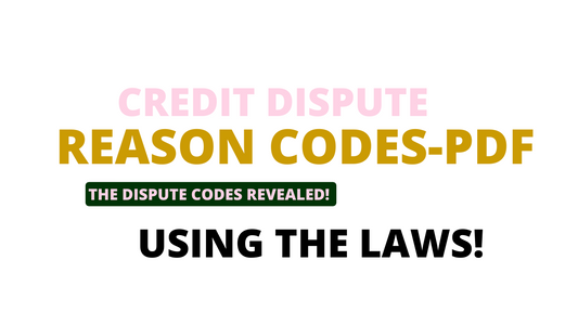 Dispute Reason Codes For All Account Types